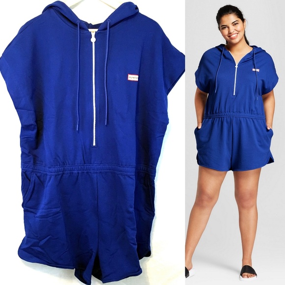 Hunter for Target Pants - Hunter Cobalt Blue Short Sleeve Half Zip Romper 2X